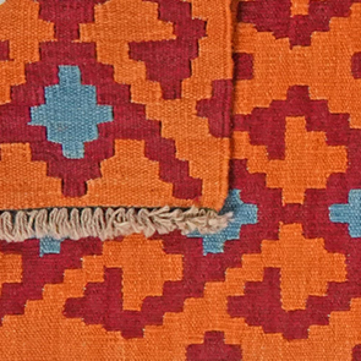 KELIM-LÄUFER handgewebt Gashgai Orange 245/60 cm Schurwolle - Orange, Textil (60/245cm) - Looma