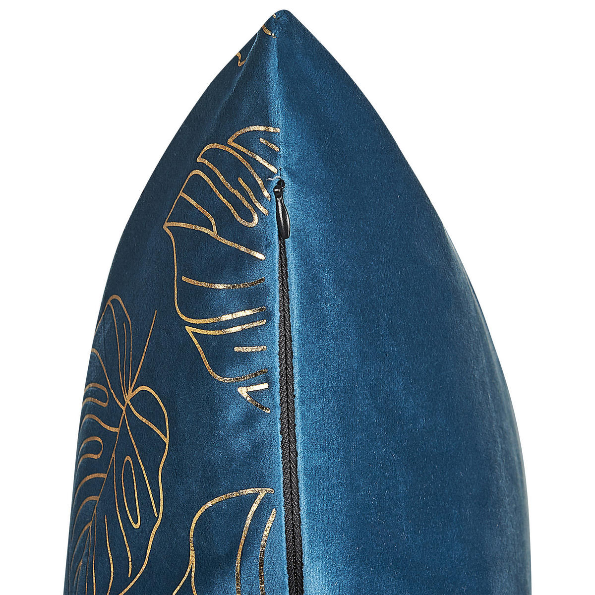 DEKOKISSEN 2er-Set Blau 45/45 cm Monstera - Blau, Textil (45/45cm) - Beliani