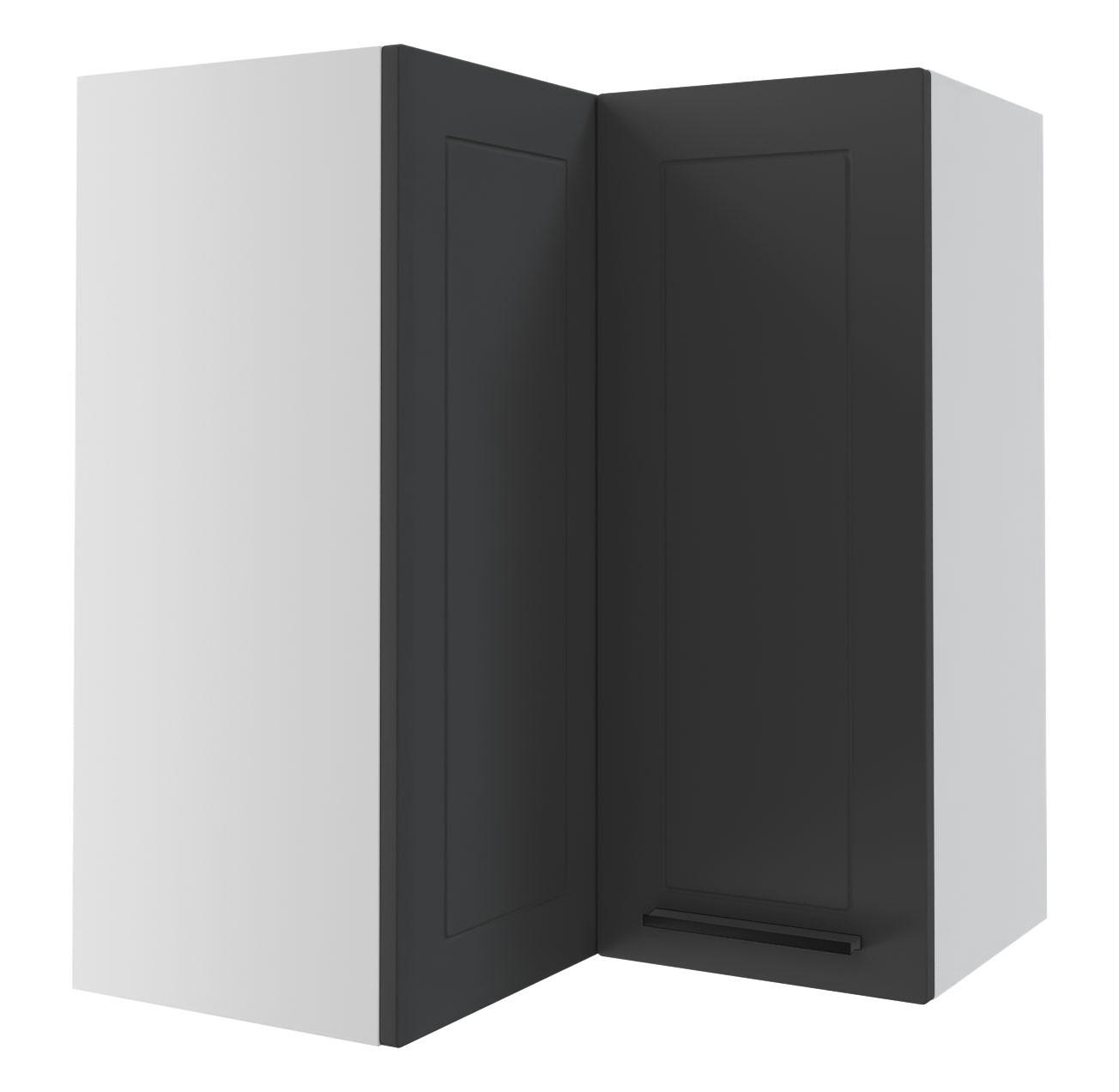ECKHÄNGESCHRANK Kvantum W12/60 Graphit Matt / Weiß Matt 60 / 60 / 72cm - Graphitfarben/Weiß, Holz/Holzwerkstoff (60/72/60cm) - Feldmann-Wohnen