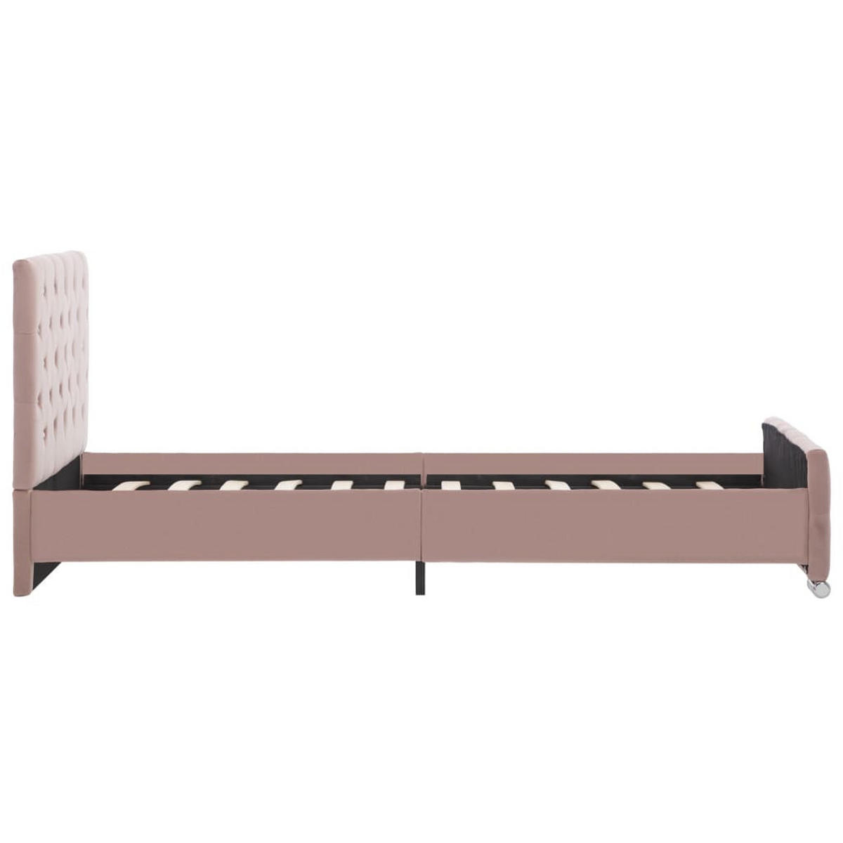 BETTGESTELL Rosa Samt 90/200 Cm - Rosa, Naturmaterialen (90/200cm) - vidaXL