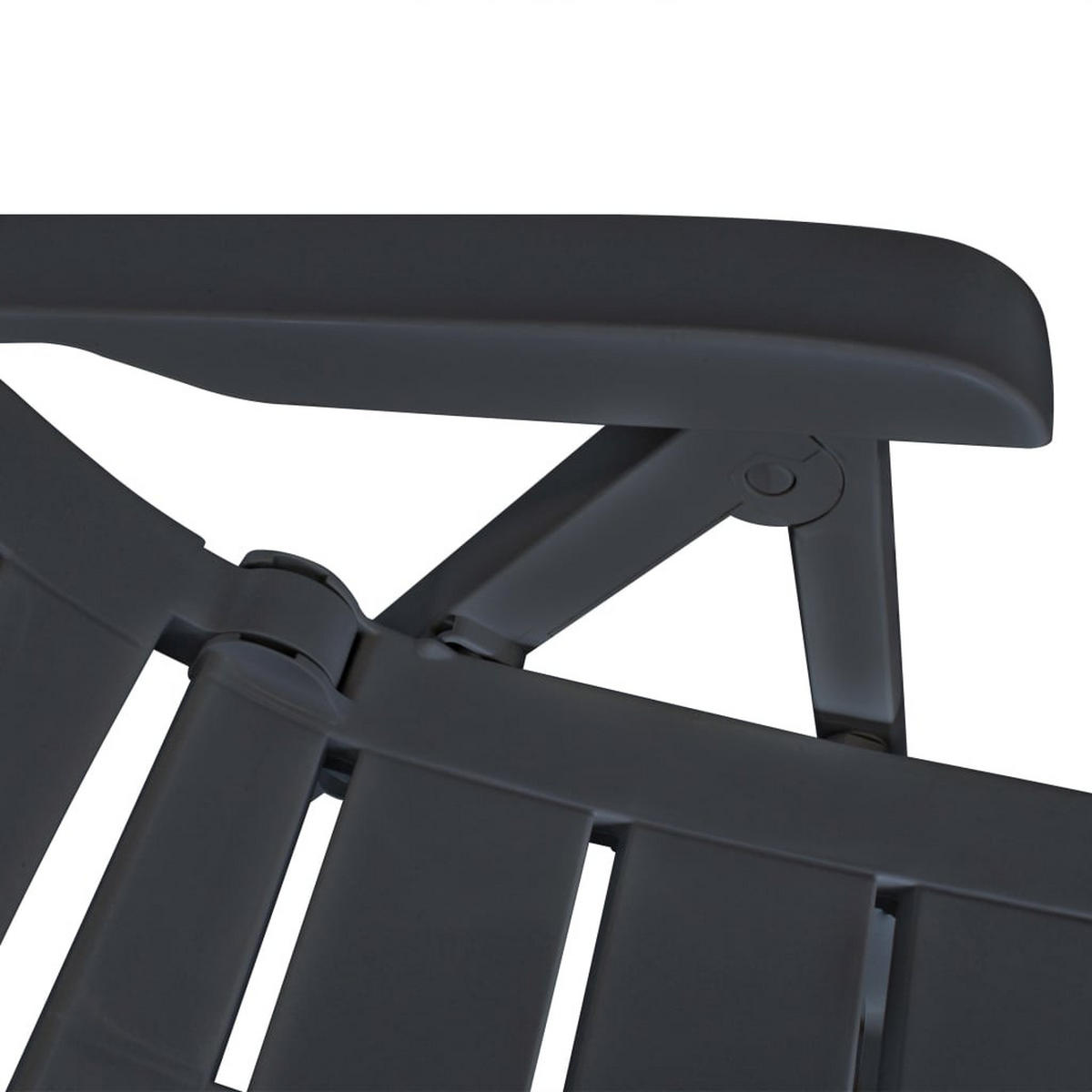 GARTENSTÜHLE Verstellbare 2er Set Kunststoff Anthrazit - Anthrazit, Kunststoff (60/108/61cm) - vidaXL