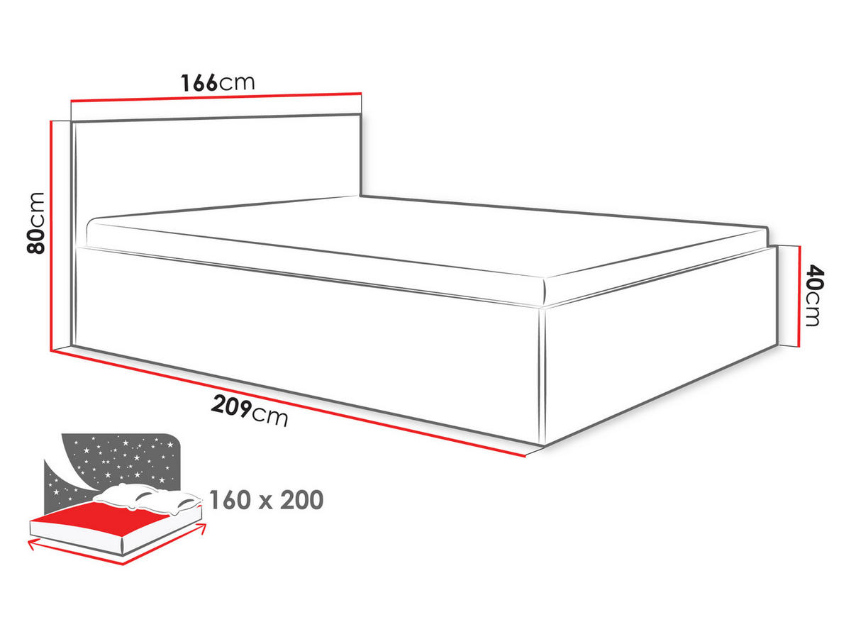 DOPPELBETT Tireno 160 - Weiß, Holzwerkstoff (160/200cm) - MIRJAN24