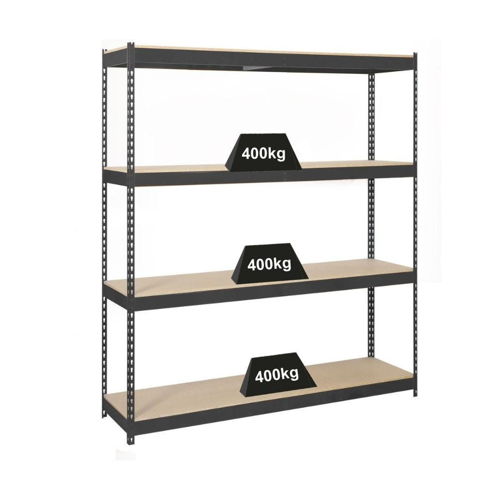 SCHWERLASTREGAL WOOD YETI FOUR | HxBxT 200x120x60cm | Fachlast 400kg | Anthrazit - Anthrazit, Metall (120/200/60cm) - PROREGAL