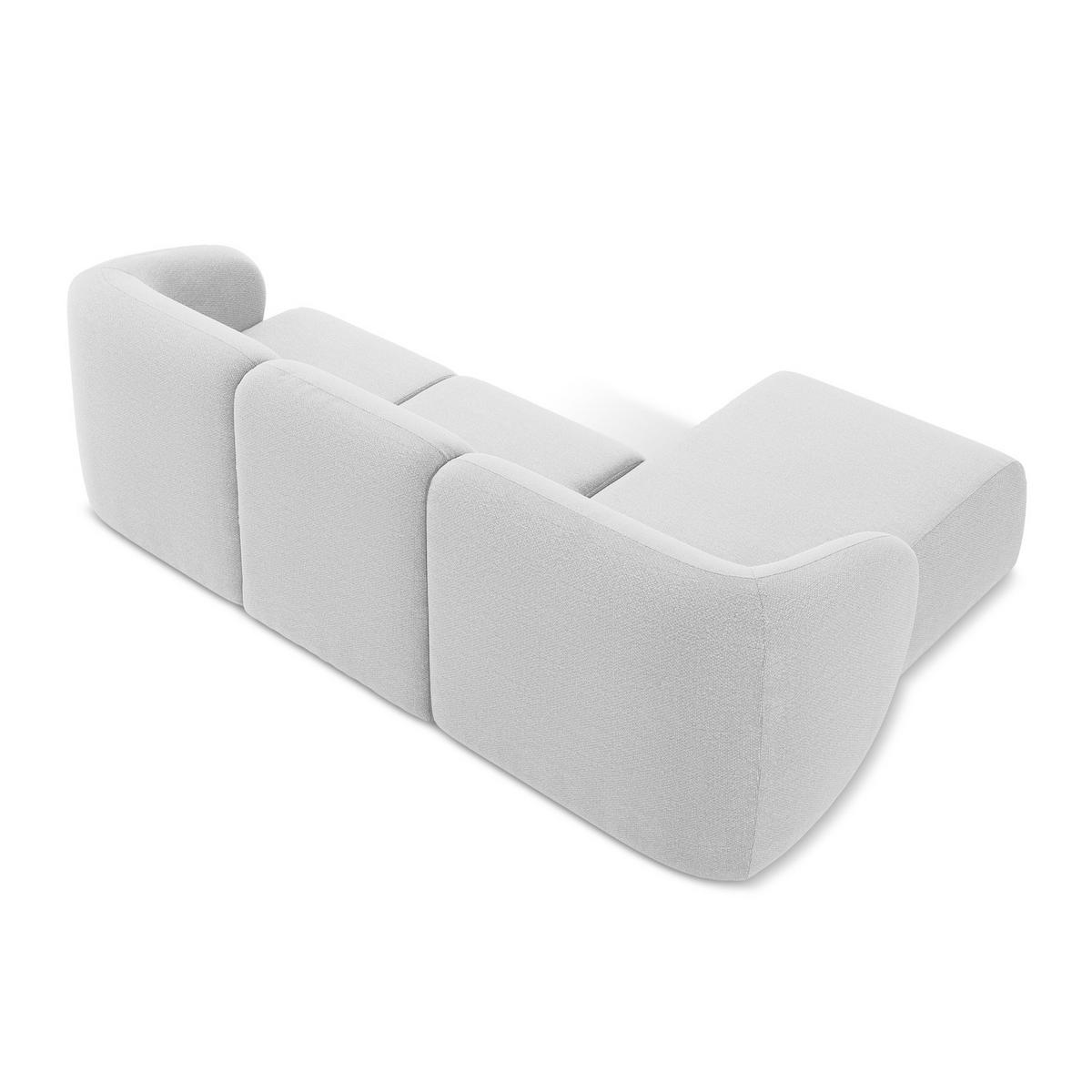 ECKSOFA Links Bouclé Stoff Grau - Silberfarben/Schwarz, Holzwerkstoff/Kunststoff (248/166cm) - LaMiaSofa