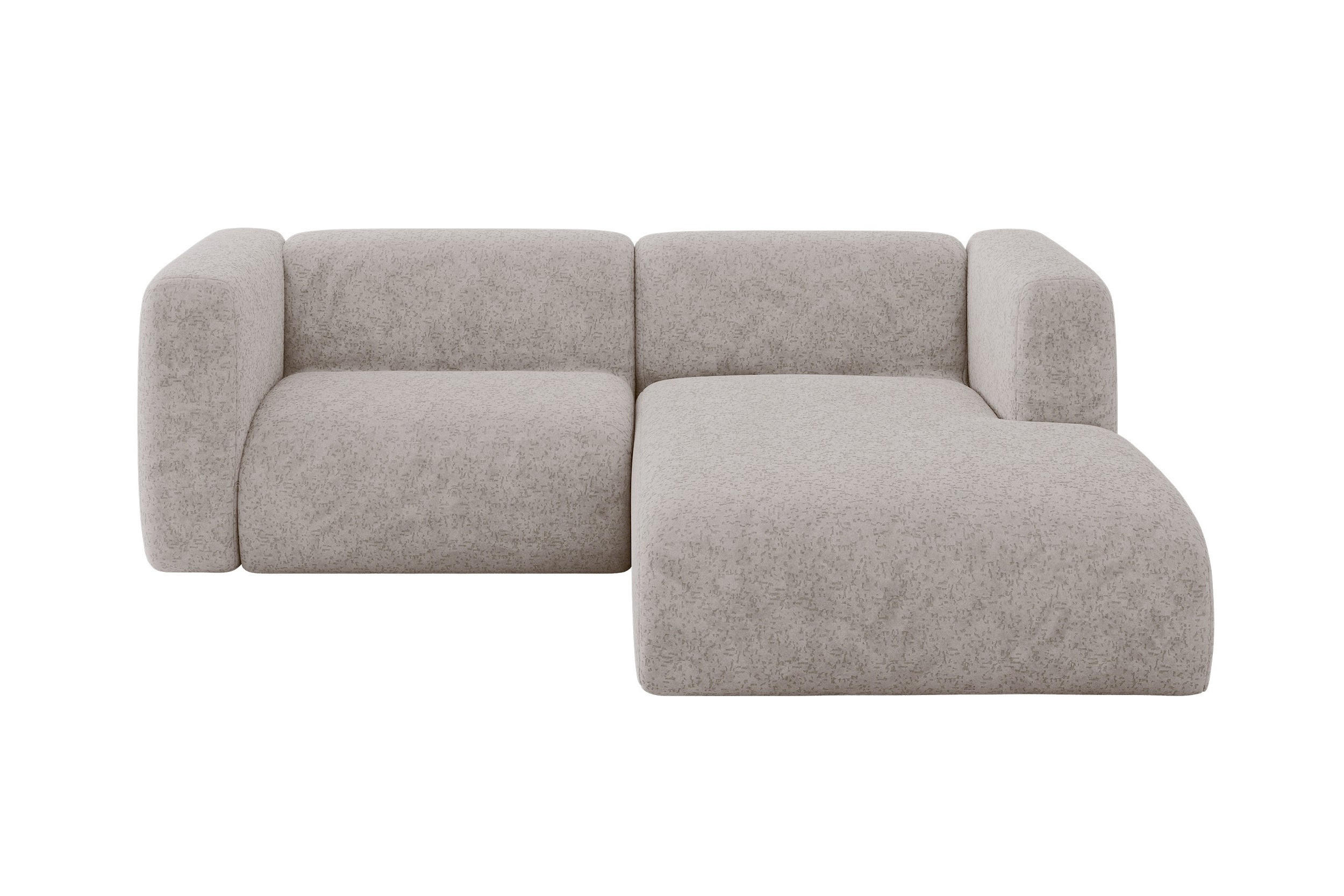 ECKSOFA Ottomane Rechts MIRA-L1 227x179x89 Hellgrau Velours - Hellgrau/Schwarz, Holzwerkstoff/Kunststoff (227/179cm) - ALTDECOR