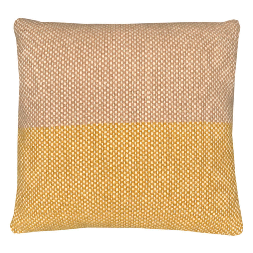 WOLLKISSEN Festlich gelb cremefarben quadratisch 45x45 - Gelb/Creme, Textil (45/45/12cm) - Malagoon