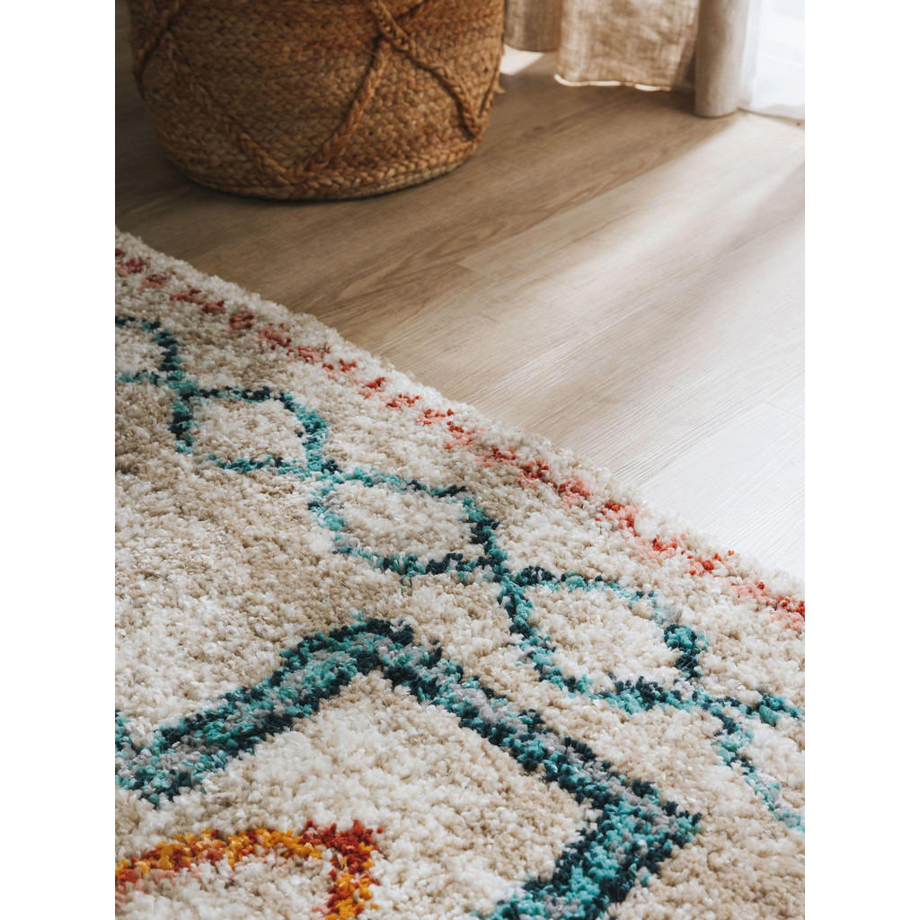 Thumbnail - benuta Nest Hochflorteppich, Mehrfarbig, Textil, Rauten, Rechteckig, 160x230 cm, Oeko-Tex® Standard 100, wasserabweisend...