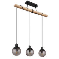HÄNGELEUCHTE Richard Holz Grau - Grau, Holz (78/15/120cm) - Globo Lighting