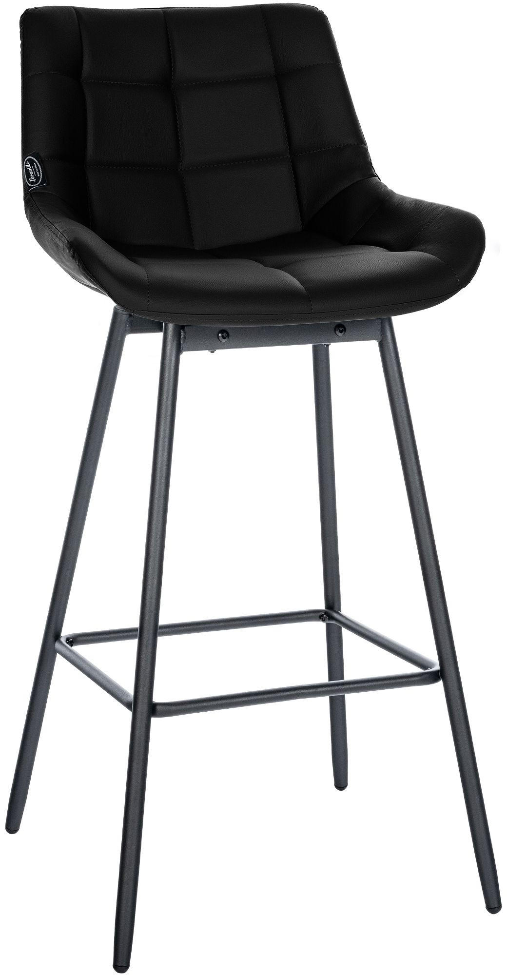 BARHOCKER Lederlook Schwarz - Schwarz, Textil/Metall (49/105/56cm) - CLP