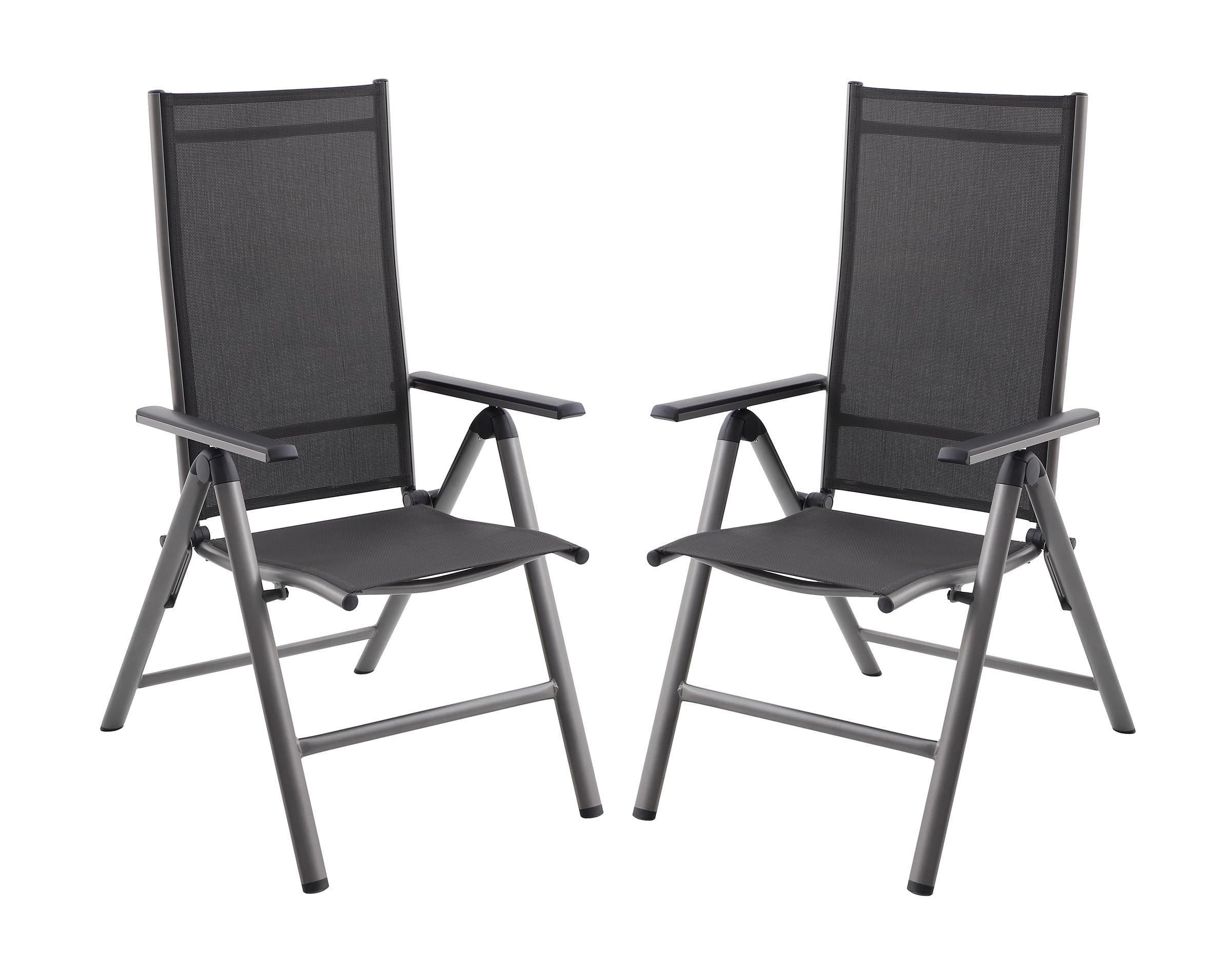 GARTENSTUHL 2er Set Iris Hochlehner - Schwarz, Kunststoff (58/109/67cm) - DELUKE