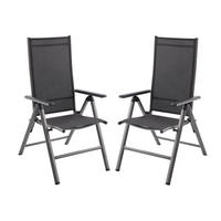 GARTENSTUHL 2er Set Iris Hochlehner - Schwarz, Kunststoff (58/109/67cm) - DELUKE