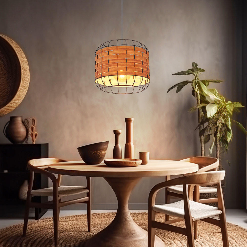 Globo Lighting Hängeleuchte Schwarz 35x120x35 cm