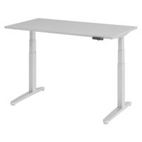 SCHREIBTISCH elektrisch XBHM 80/140/74 cm in Grau/Silberfarben - Silberfarben/Grau, Holzwerkstoff (80/140/74cm) - bümö