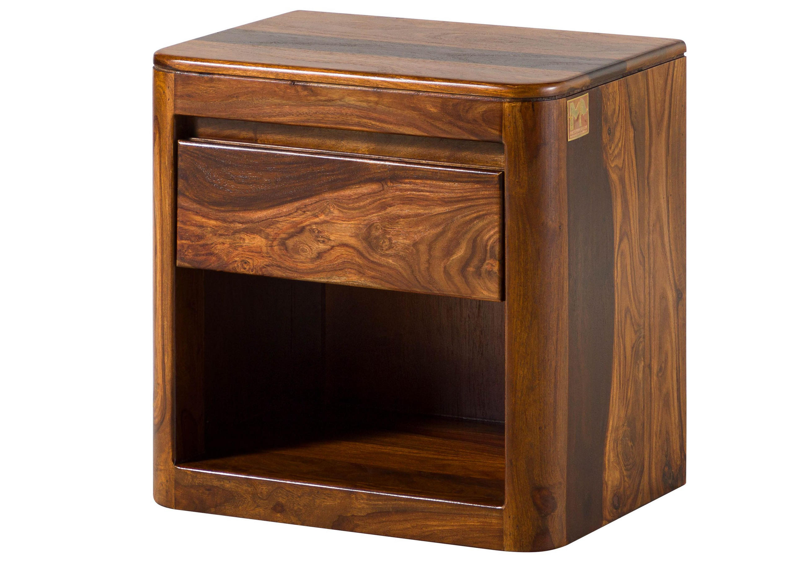 NACHTTISCH Sheesham 50x35x50 walnuss gewachst TORONTO #264 - Dunkelbraun, Holz (50/50/35cm) - Massivmoebel24