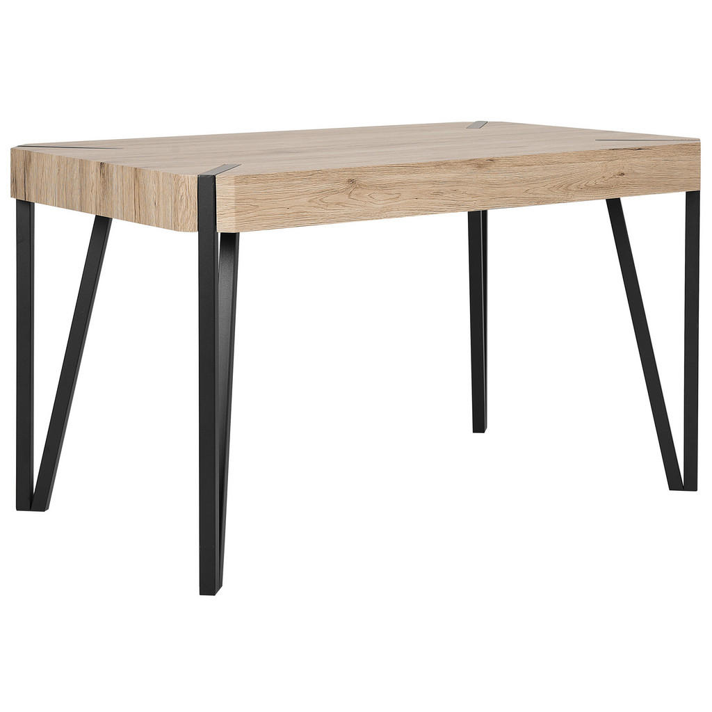 Beliani JÍDELNÍ STŮL 130/80/75 cm Světle hnědý, Černý Obdélníkový Cambell