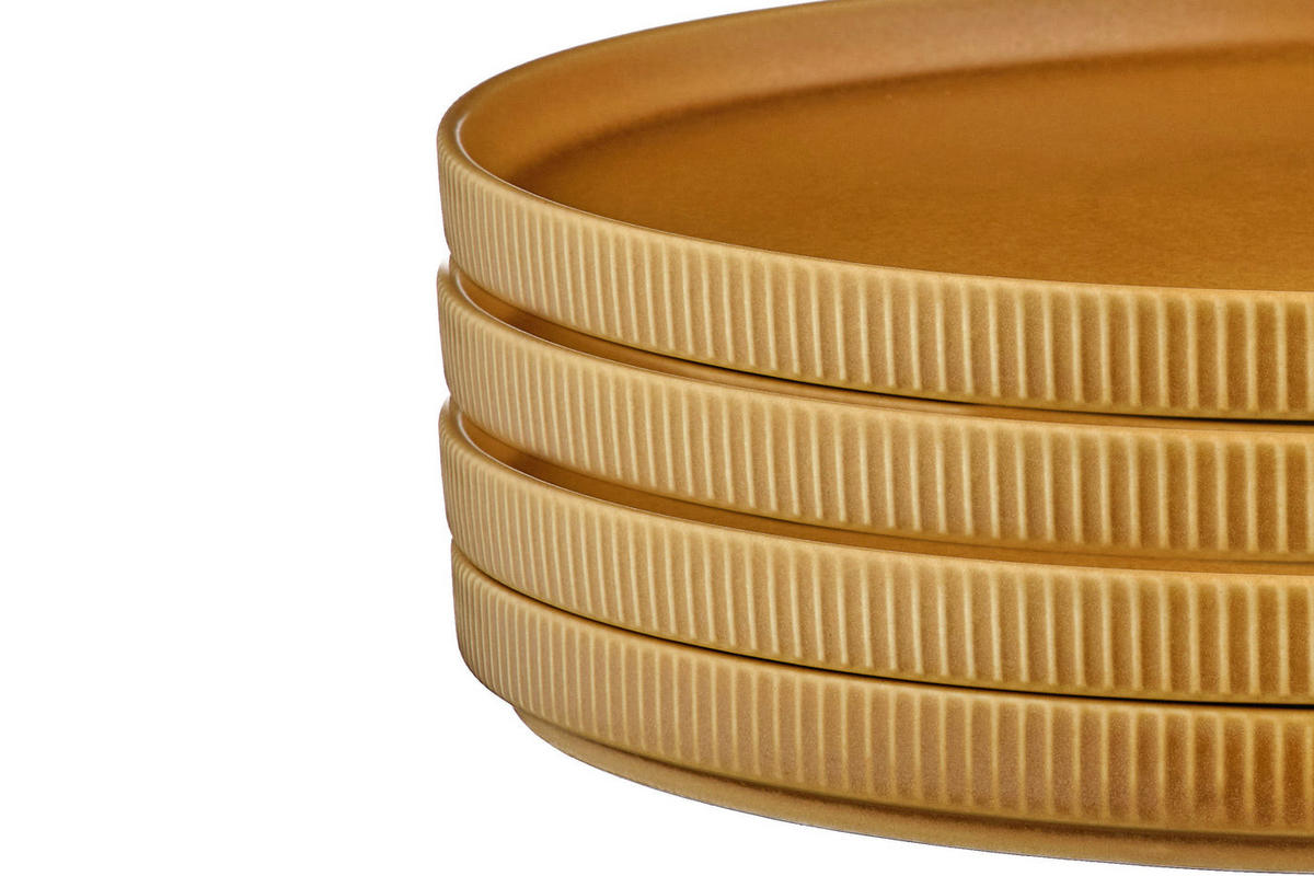 TELLER Scandi Ø27,5cm - 4er-Set - Ocre - Gelb, Keramik (27.5cm) - Björn