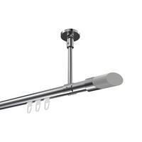 INNENLAUF-GARDINENSTANGEN-SET Sonette Verano 160 cm, 1-läufig, 20 mm Ø Chrom - Chromfarben/Weiß, Metall (160cm) - INTERDECO