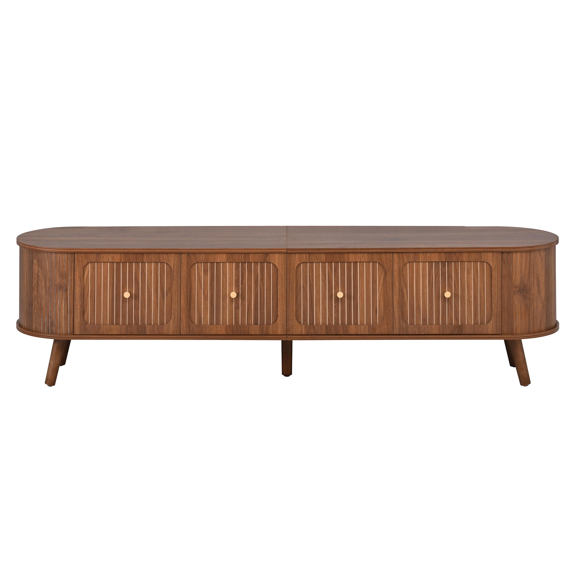 TV-SCHRANK 180/38/47 cm Nussbaum aus MDF und Spanplatte mit Klapptüren - Braun, Holzwerkstoff (180/47/38cm) - OKWISH