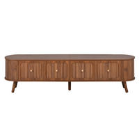 TV-SCHRANK 180/38/47 cm Nussbaum aus MDF und Spanplatte mit Klapptüren - Braun, Holzwerkstoff (180/47/38cm) - OKWISH