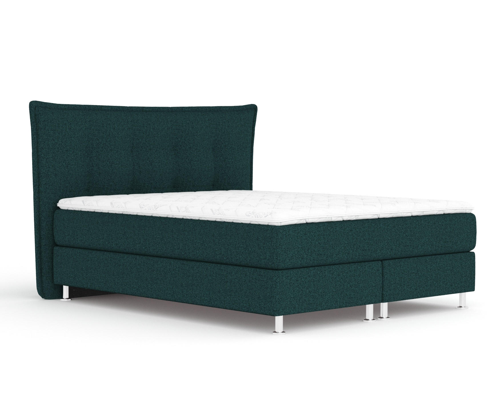 BOXSPRINGBETT Minori Grün 180/200 cm mit Latex-Topper - Silberfarben/Grün, Holz/Holzwerkstoff (180/200cm) - Maison de Reve