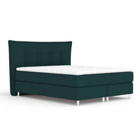 BOXSPRINGBETT Minori Grün 160/200 cm mit Latex-Topper - Silberfarben/Grün, Holz/Holzwerkstoff (160/200cm) - Maison de Reve