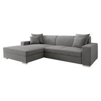 ECKSOFA Mexico, Seite: Links - Chromfarben/Grau, Holz/Kunststoff (263/178cm) - MIRJAN24