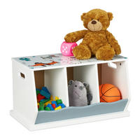 KINDERREGAL - Weiß, Holzwerkstoff (60/32.5/36cm) - Relaxdays