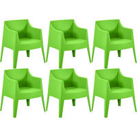 GARTENSTUHL Henri 6er Set 73x57x78cm Kunststoff Grün Stapelstuhl - Grün, Kunststoff (73/78/57cm) - DELUKE