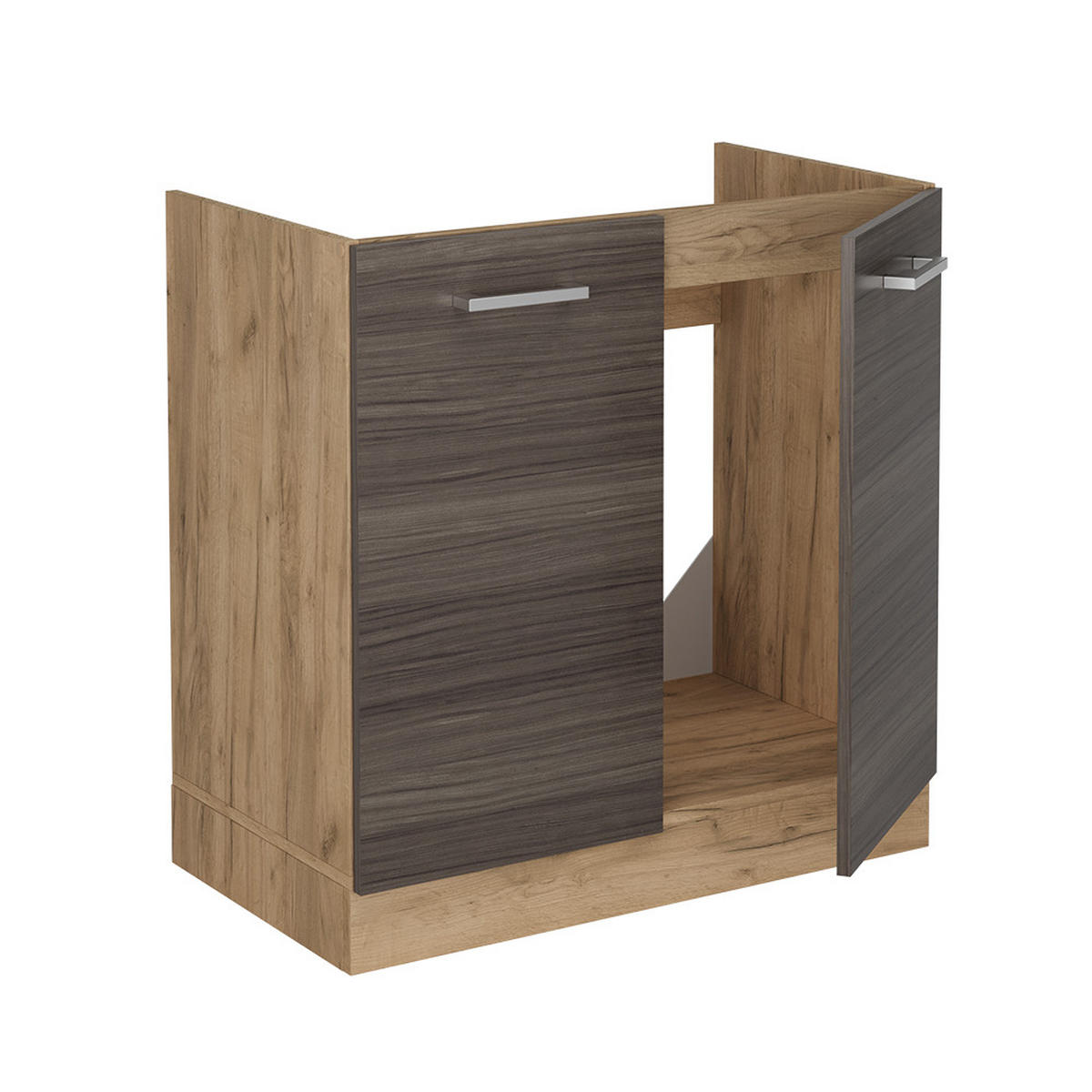 SPÜLENUNTERSCHRANK R-Line Edelgrau 80 cm ohne Arbeitsplatte - Honigeiche/Eiche Wotan, Holzwerkstoff (80/81.6/46cm) - Vicco