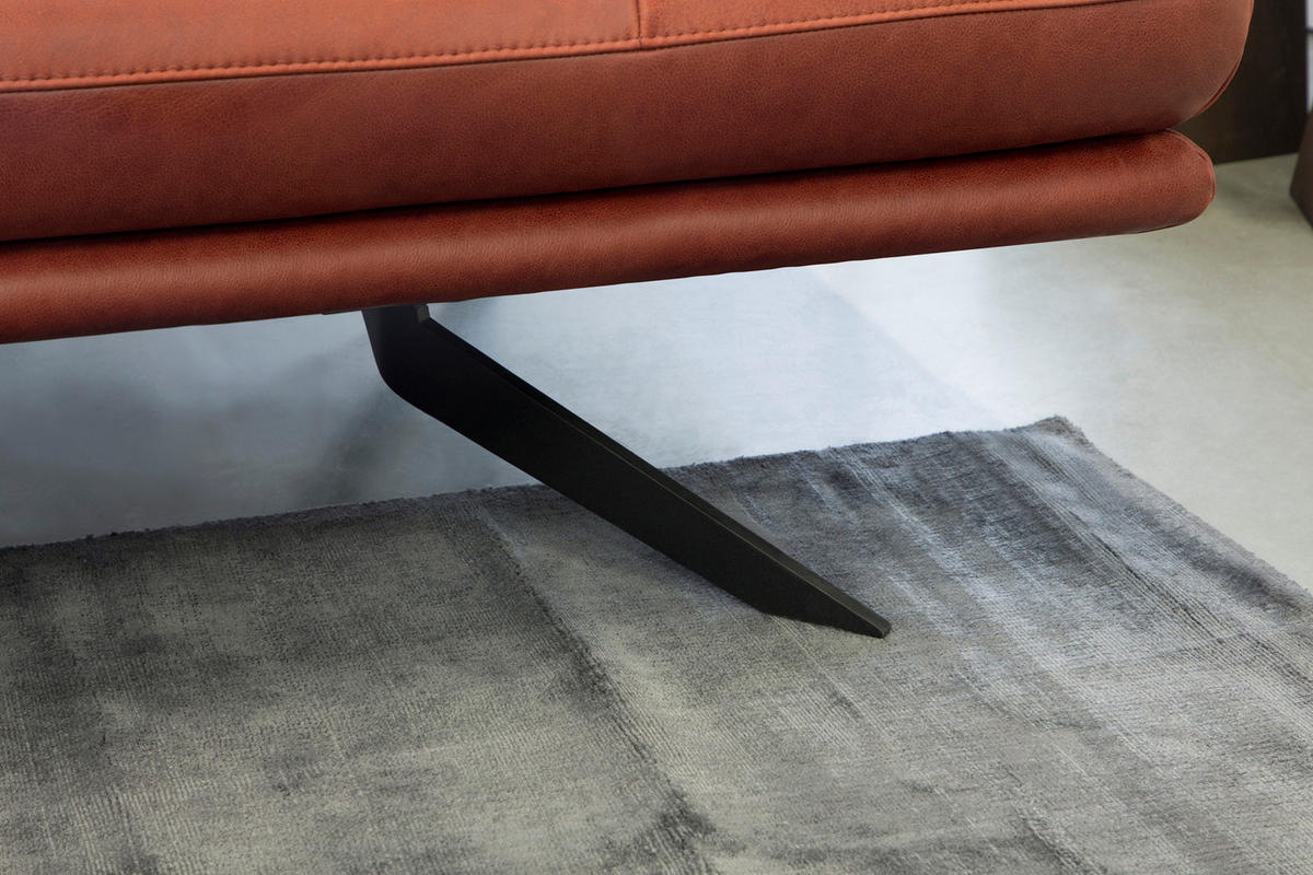 ECKSOFA FENICE Rot Leder - Rot/Schwarz, Leder (297/168cm) - KAWOLA