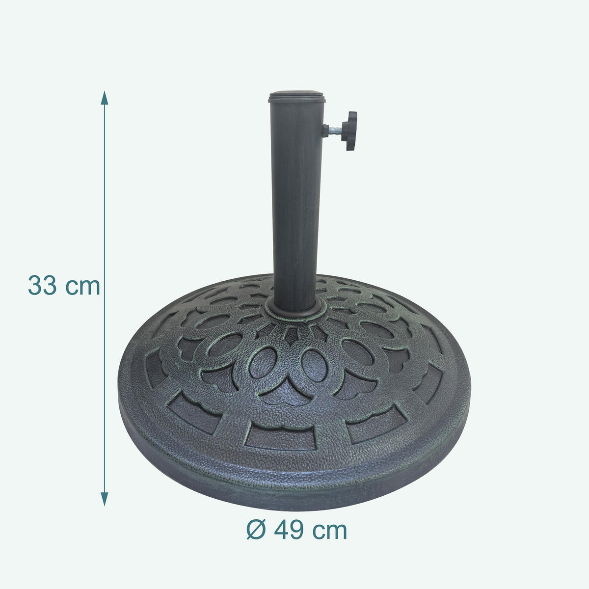 STOJAN slunečník - černá, kov/plast (49/49cm) - Relaxdays