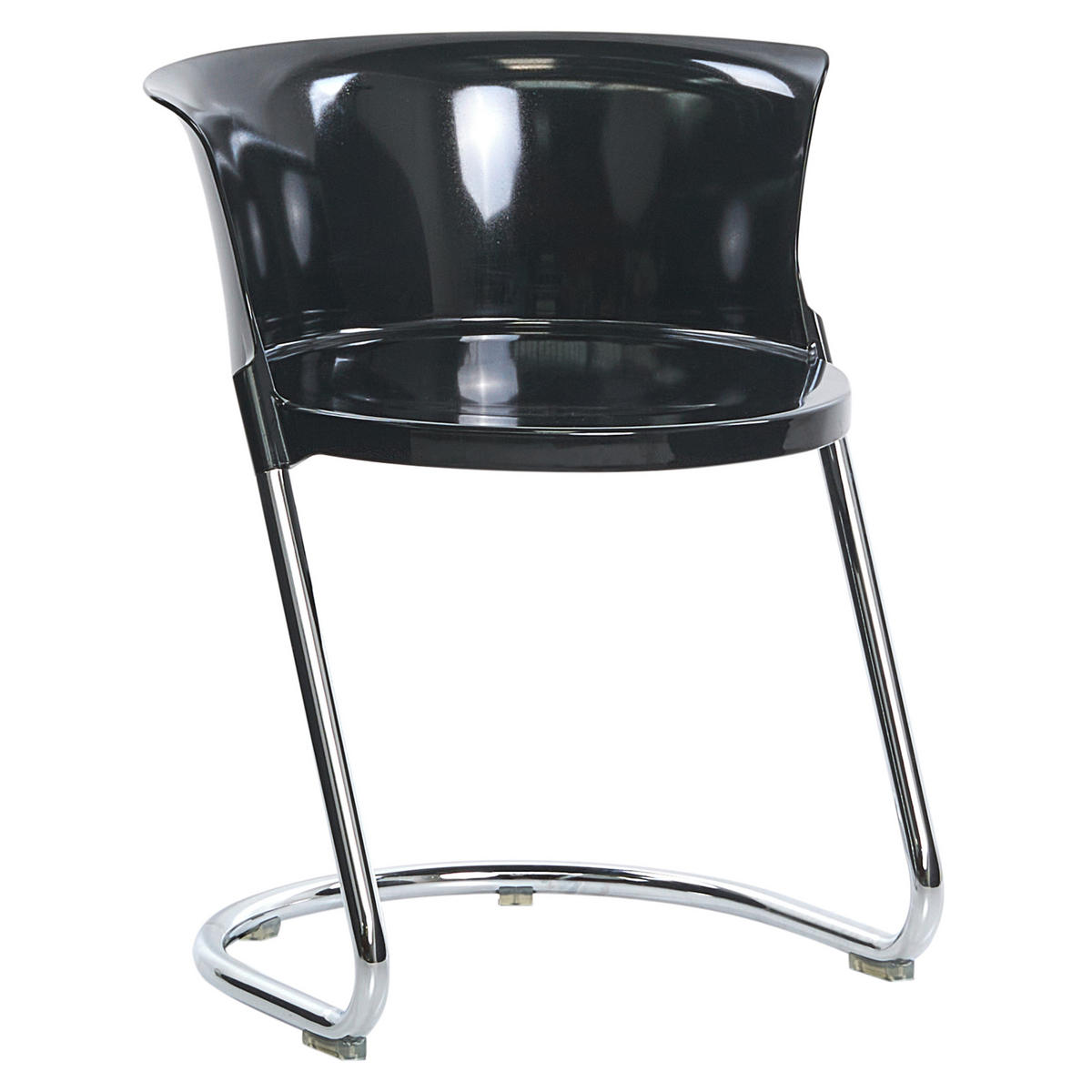 ESSZIMMERSTUHL 2er Set Schwarz Oshkosh - Silberfarben/Schwarz, Kunststoff (47/63/50cm) - Beliani