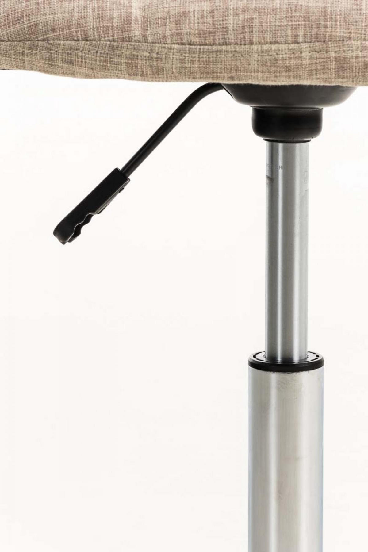 DREHSTUHL Stoff creme - Chromfarben/Creme, Textil/Metall (55/79/55cm) - CLP