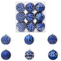 WEIHNACHTSKUGELSET XL 18 -teilig 8 cm Blau Polystyrol - Blau, Kunststoff (8/8/8cm) - vidaXL