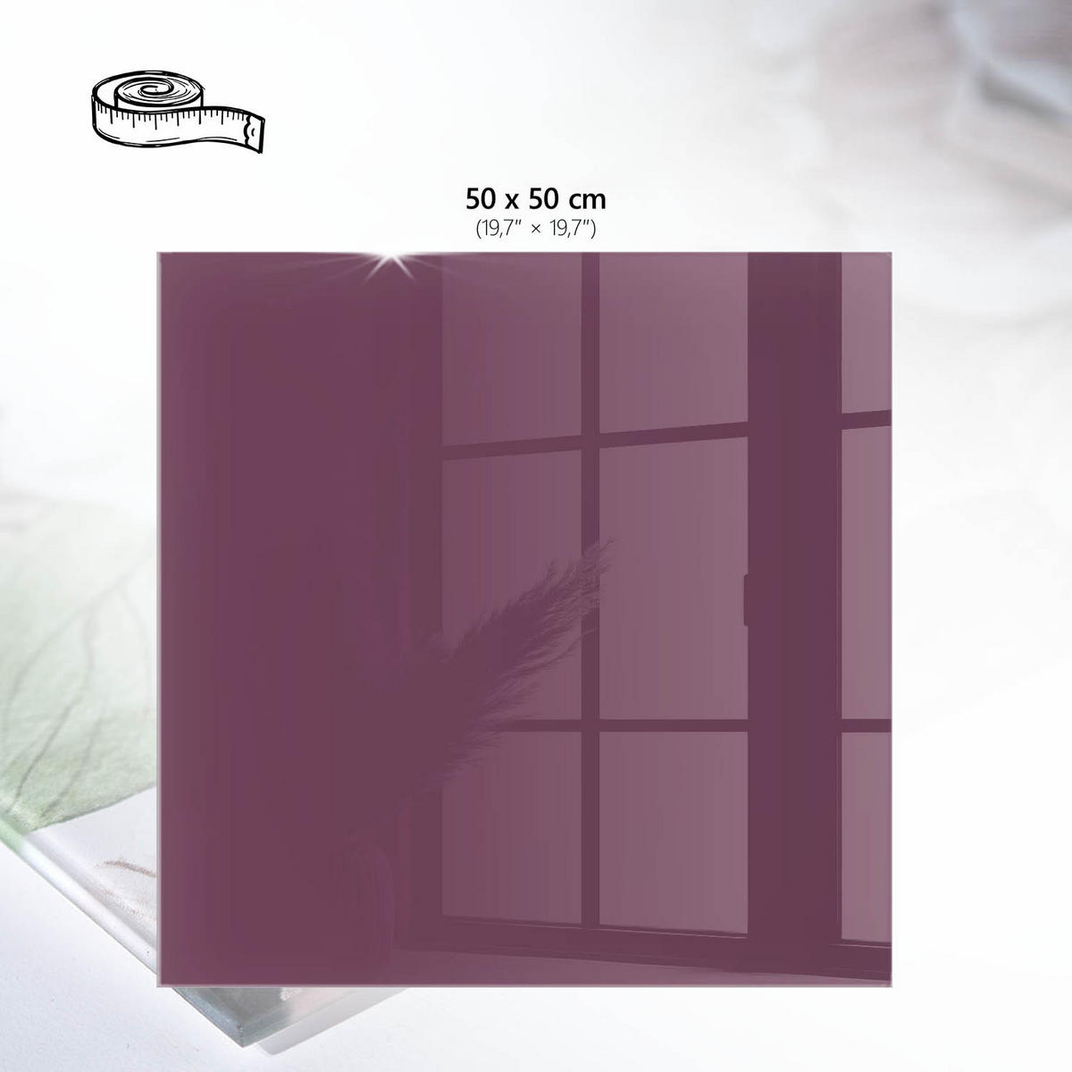 TISCHPLATTE 50x50 cm – Lila Farbe - Violett, Glas (50/50/0.4cm) - Wallfluent