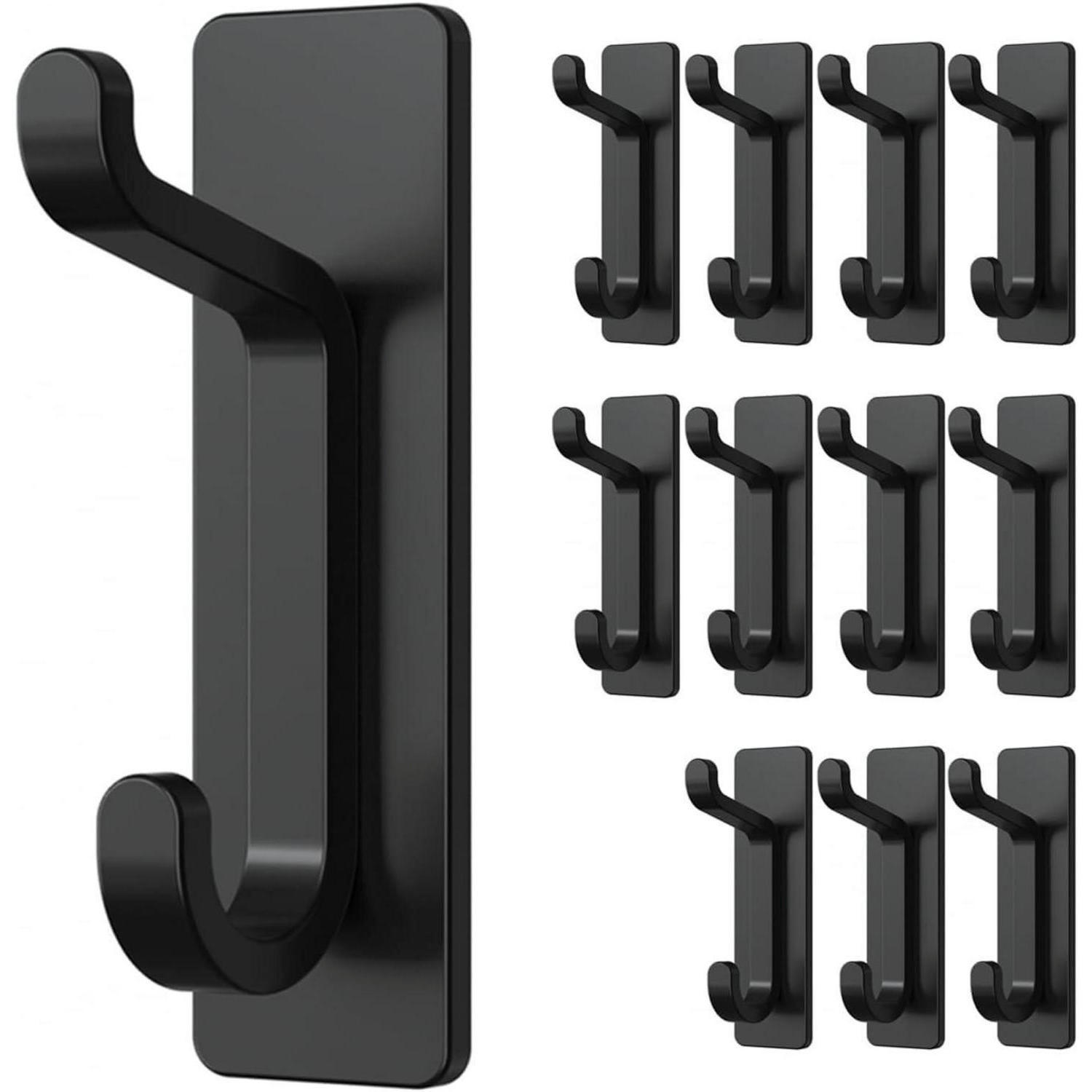 KLEBEHAKEN 12-teiliges Set Schwarz - Schwarz, Metall (8.9/5.6/20.3cm)