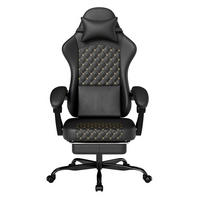 GAMINGSTUHL 58,5/63/120,5 cm, Kunstleder, höhenverstellbar & kippbar mit Fußstütze,Schwarz - Schwarz, Naturmaterialien (63/120.5/58.5cm) - Redom