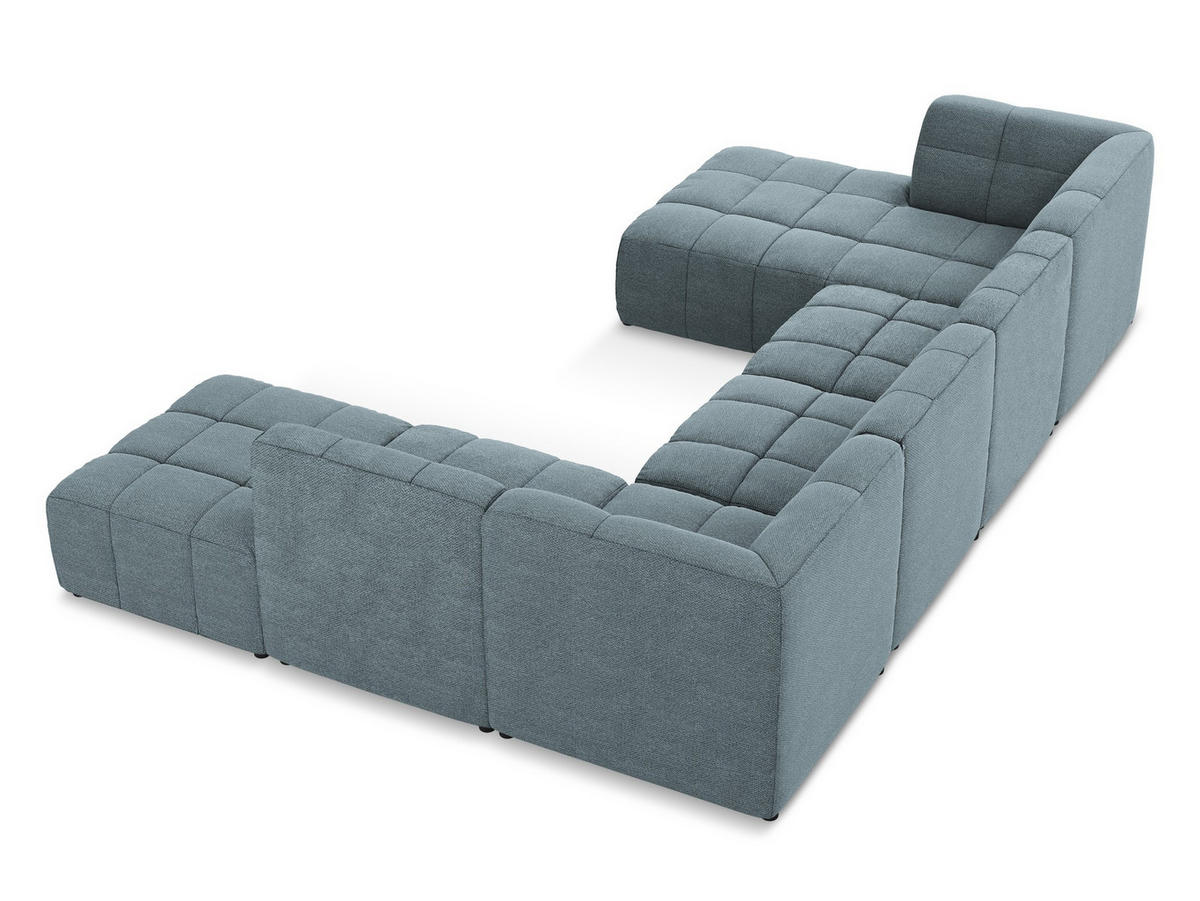 ECKSOFA Rechts Samt Stoff Orange - Terracotta/Schwarz, Holzwerkstoff/Kunststoff (248/166cm) - Makamii