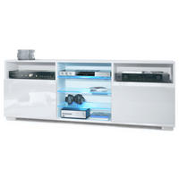 LOWBOARD Granada Front in Weiß Hochglanz - Weiß Hochglanz, Holzwerkstoff (146/54/35cm) - Vladon