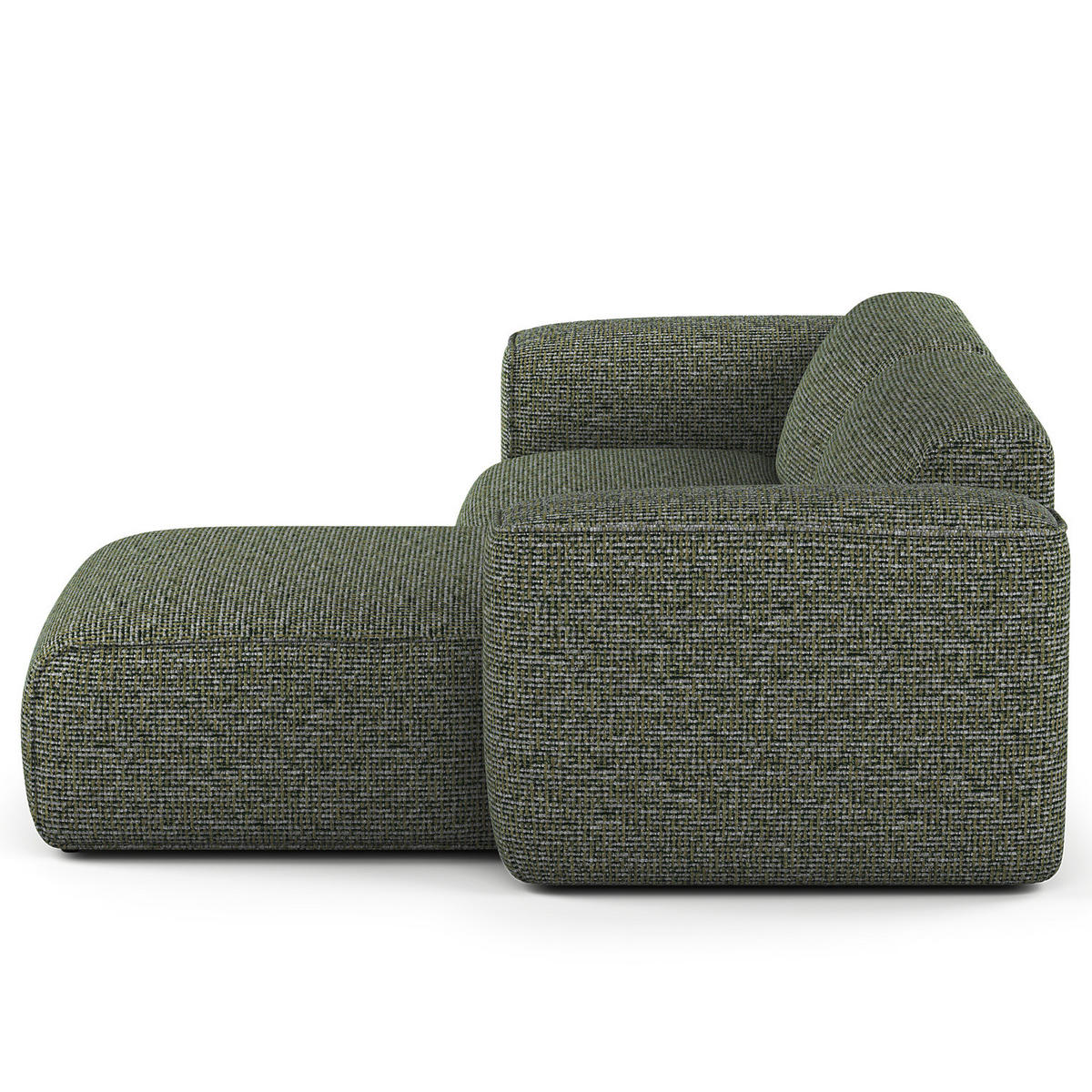 1,5-SITZER ECKSOFA mit Longchair - Schwarz/Grün, Kunststoff/Textil (260/173cm) - home24