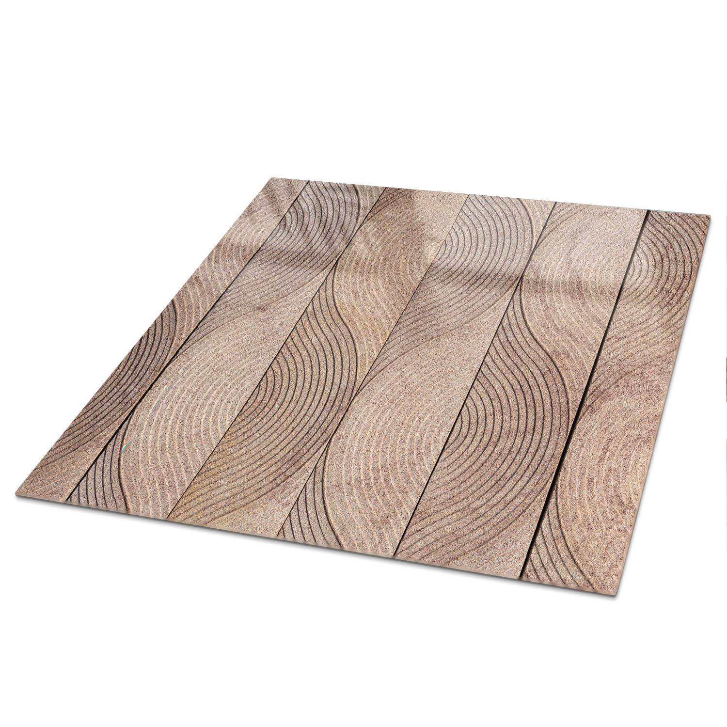 TISCHPLATTE 50x50 cm – Geometrische Textur - Grau, Glas (50/50/0.4cm) - Wallfluent