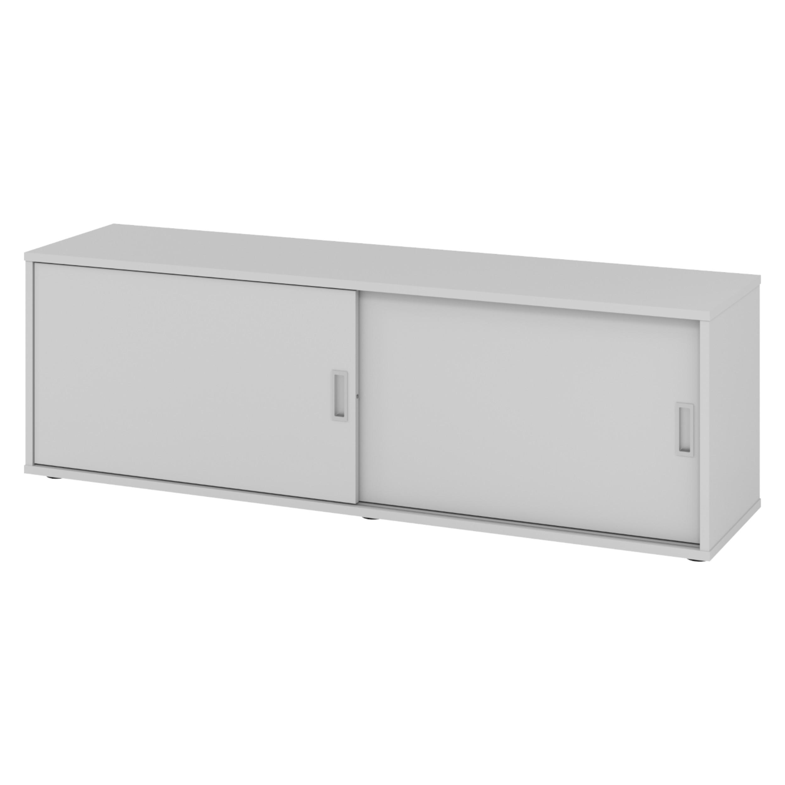 LOWBOARD mit Schiebetür 40/160/52 cm in Grau - Grau, Holzwerkstoff (160/52/40cm) - bümö