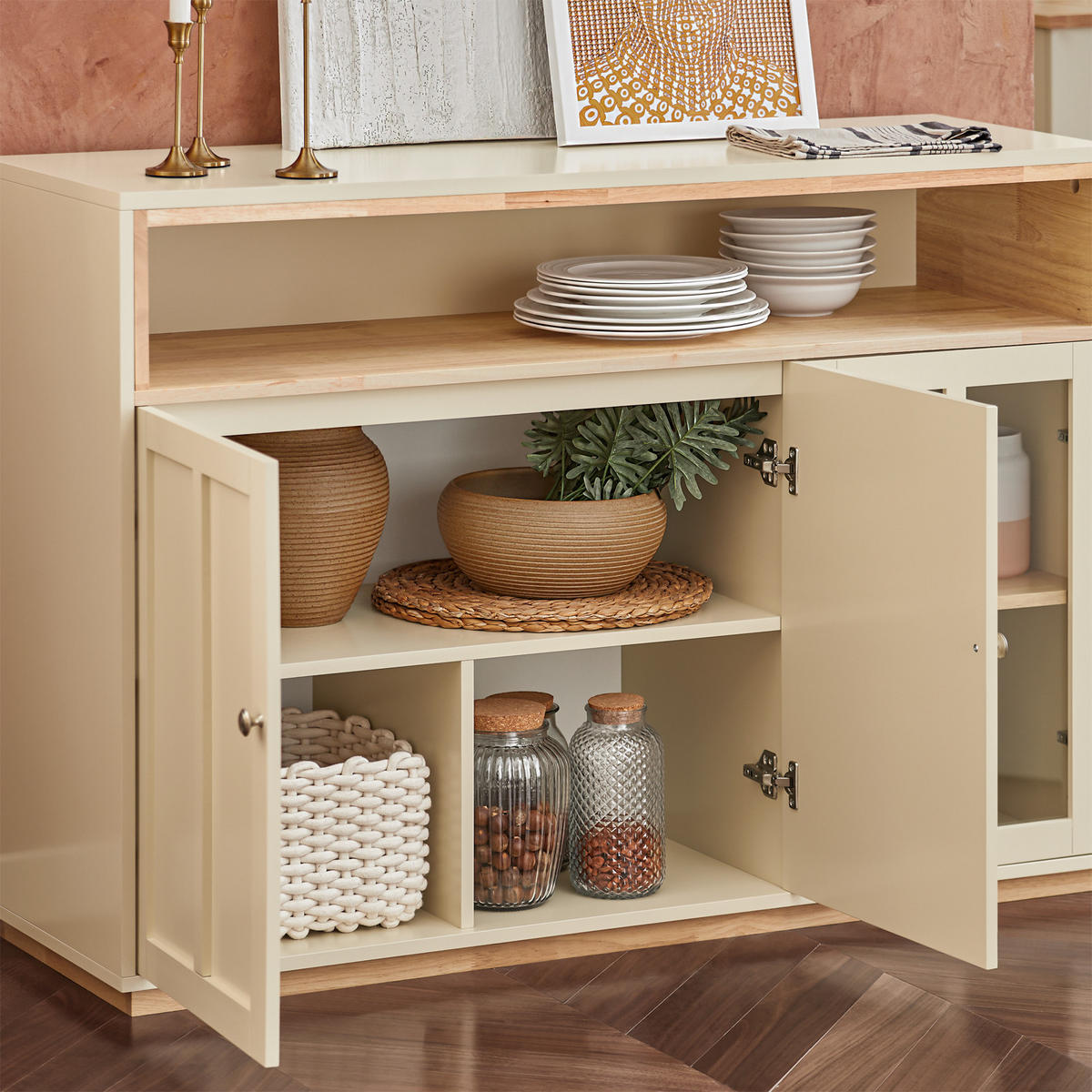 SIDEBOARD Beige - Beige, Holz/Holzwerkstoff (120/85/40cm) - SoBuy