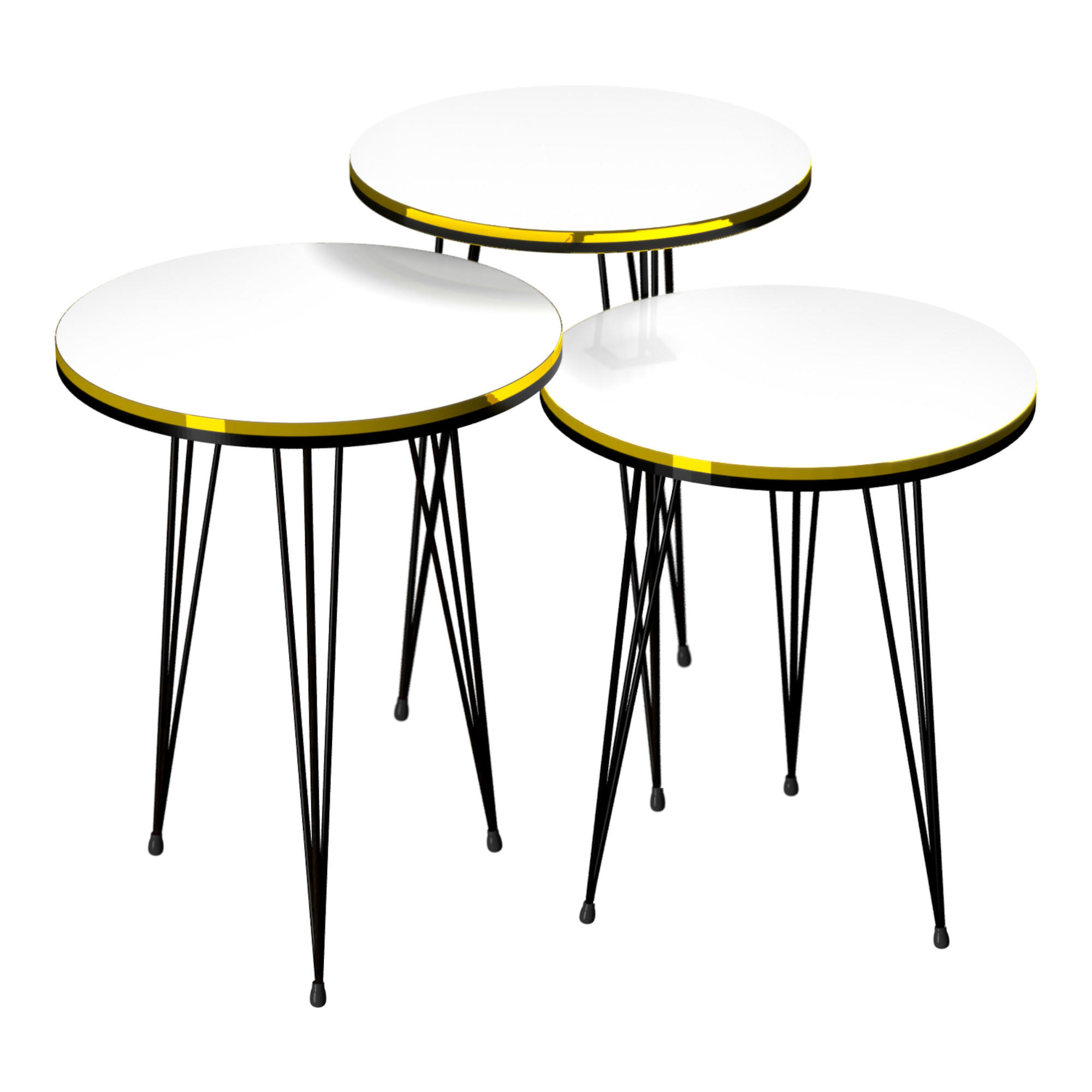 SATZTISCH Ry im 3er Set - Weiß, Metall (34/34/55cm) - [en.casa]