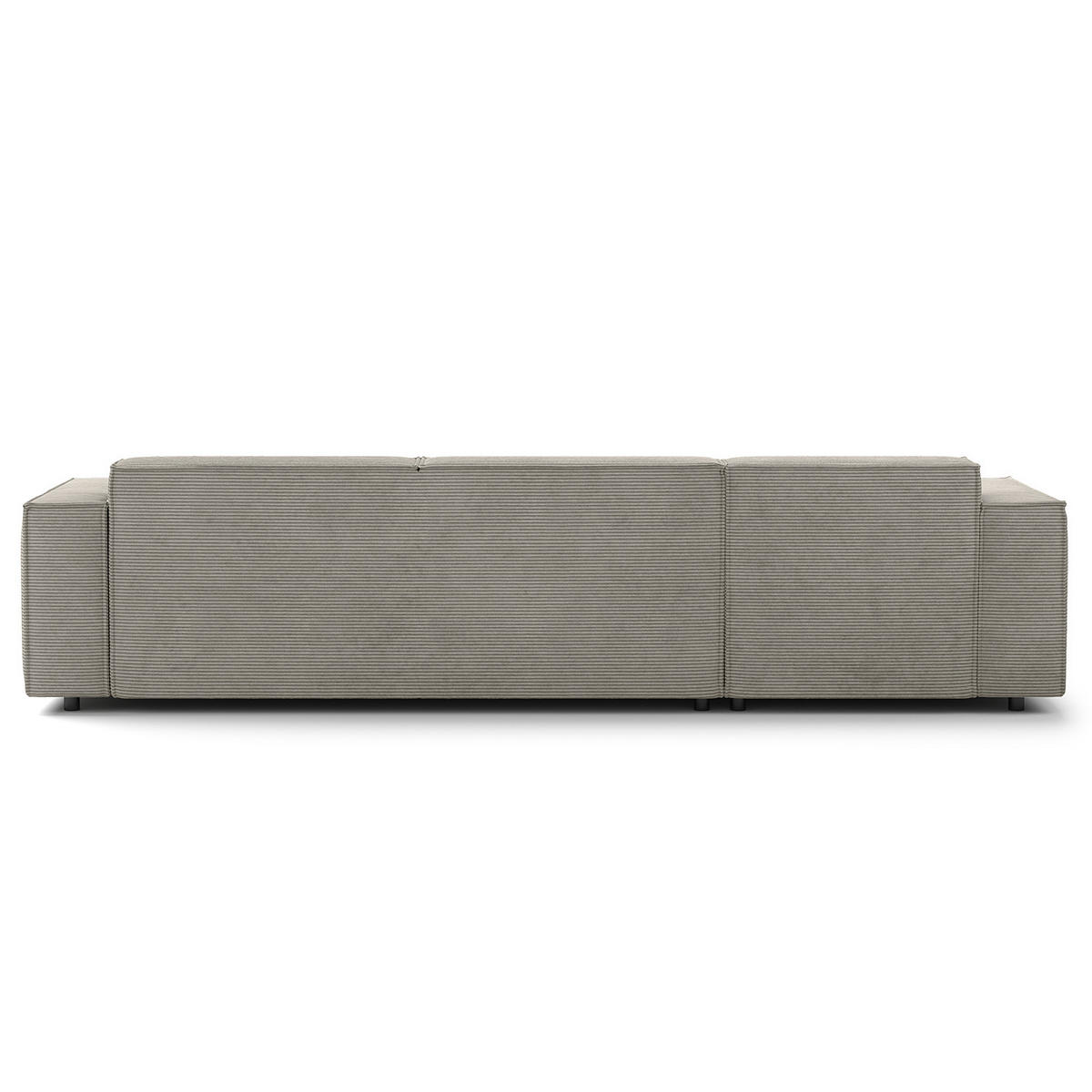 ECKSOFA mit Longchair - Graubraun/Schwarz, Kunststoff/Textil (294/177cm) - home24