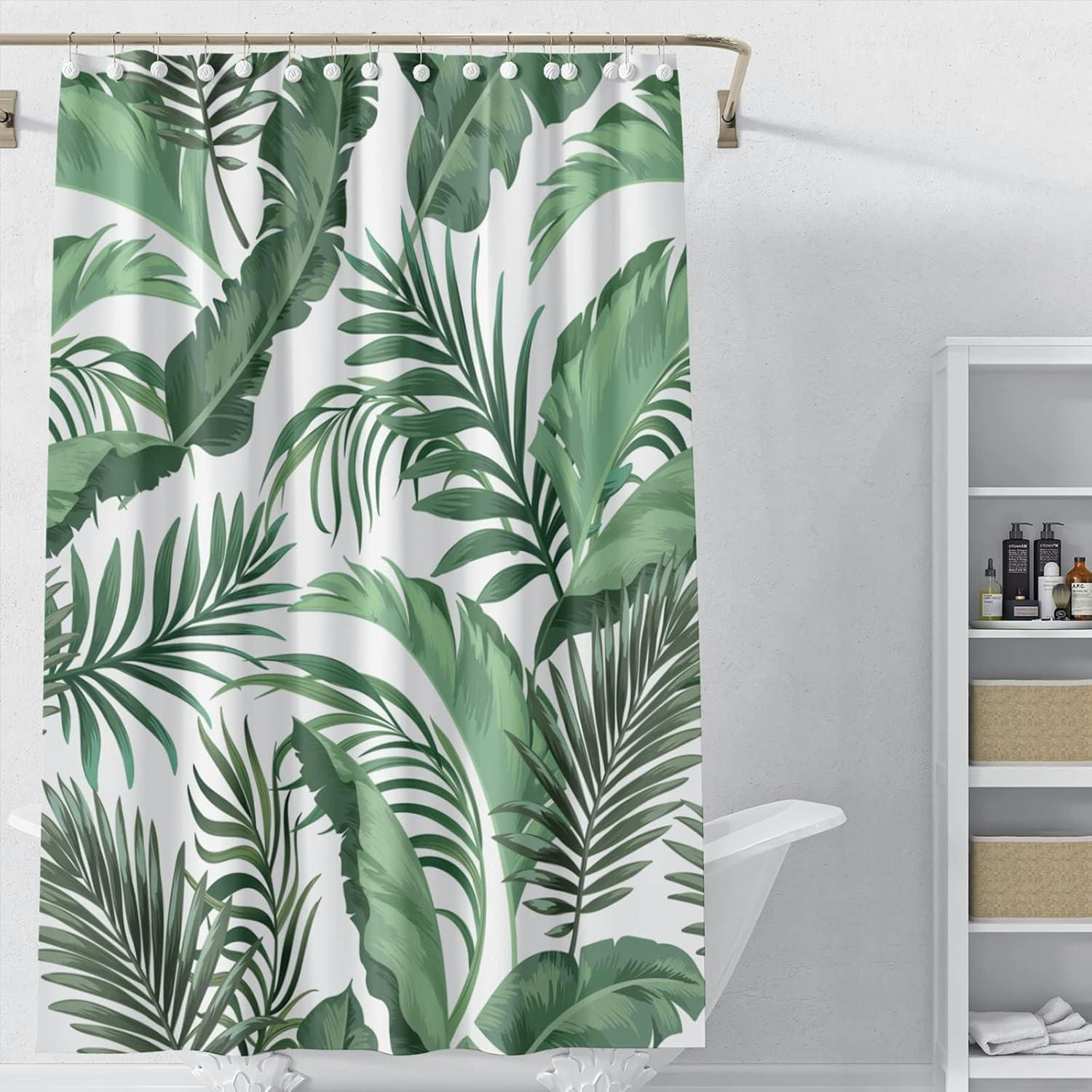 DUSCHVORHANG Grüne Blätter 180 x 180 cm - Grün, Textil (180/180cm)