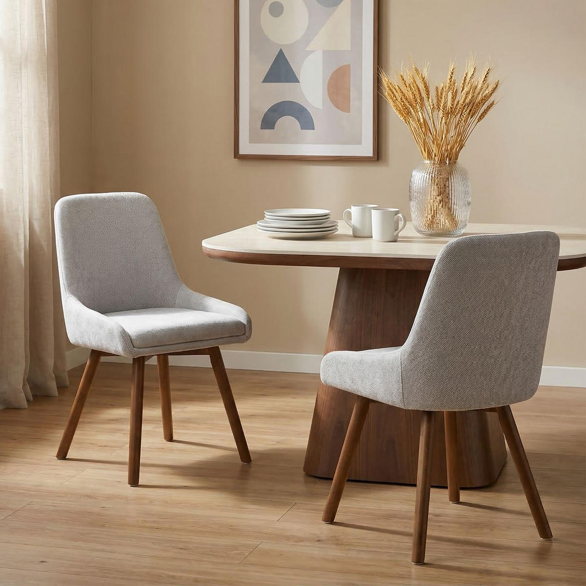 ESSZIMMERSTÜHLE PIPPA 2er-Set grau - Grau, Textil (82/42/58cm) - IDIMEX