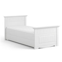 BETT Belluno Elegante Kiefer weiß lackiert 110 / 214 / 95cm - Weiß, Holz (90/200cm) - Feldmann-Wohnen