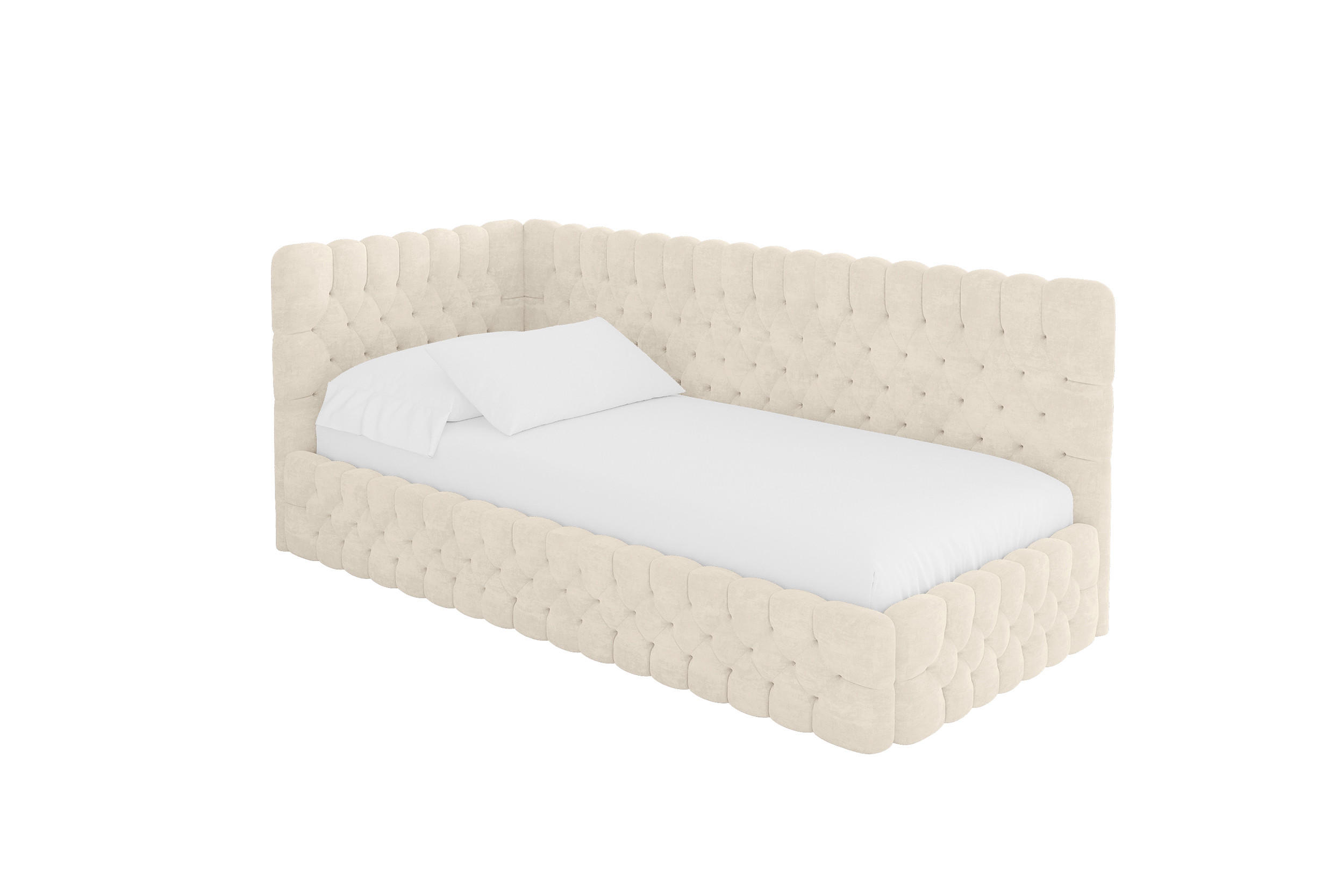 ALTDECOR JEDNOLŮŽKOVÁ POSTEL pro mládež s úložným prostorem a matrací H3/H4, vpravo - MULY 80x200 béžová