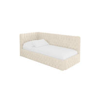 EINZELLBETT Jugendbett mit Bettkasten und Matratze H3/H4, Rechts - MULY 100x200 Beige - Naturfarben, Holzwerkstoff/Textil (100/200cm) - ALTDECOR